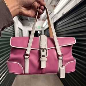 Coach Pink and White Shoulder Bag